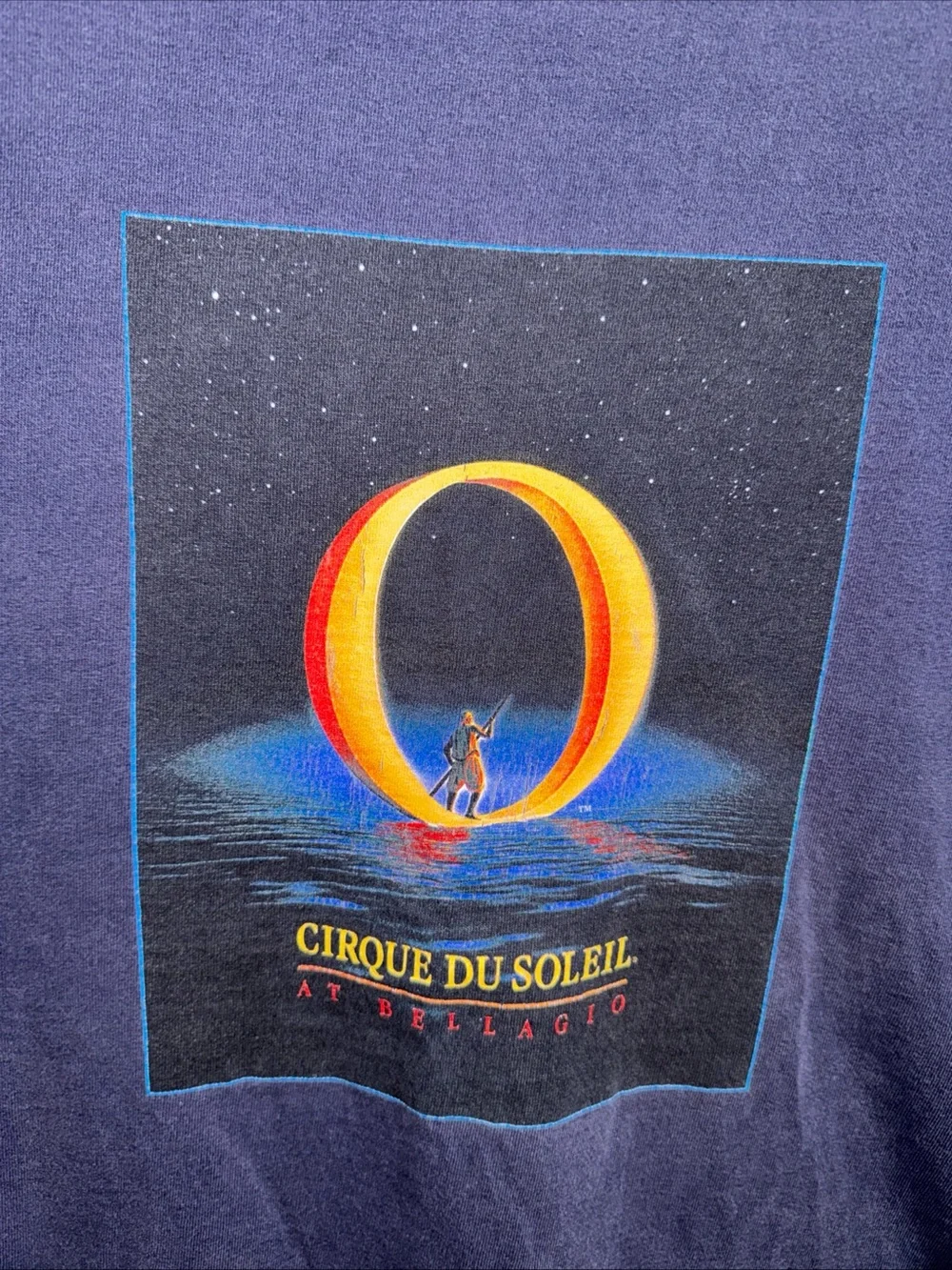 Vintage 90s Cirque Du Soleil At Bellagio Blue Shirt Size Xl